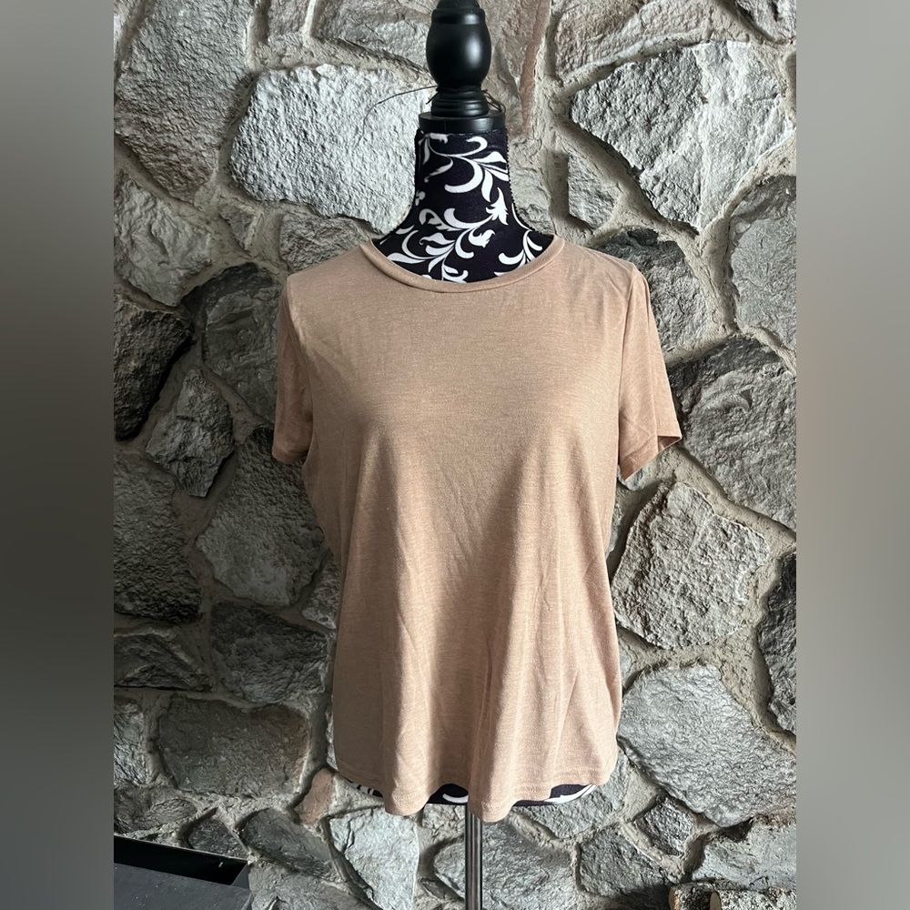 Shein Tan Short Sleeve Shirt XL